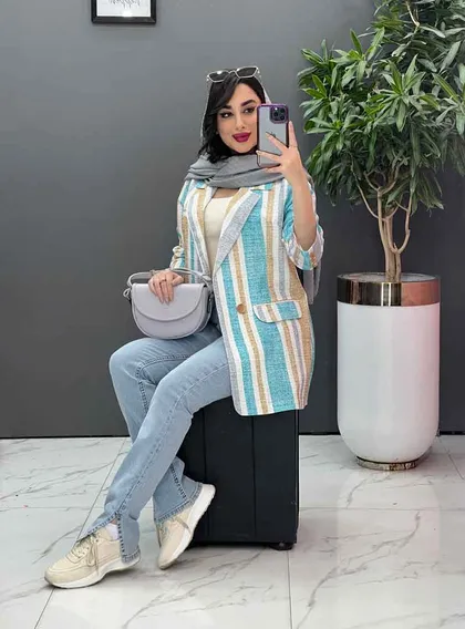 مانتو کتی راه راه تومبا