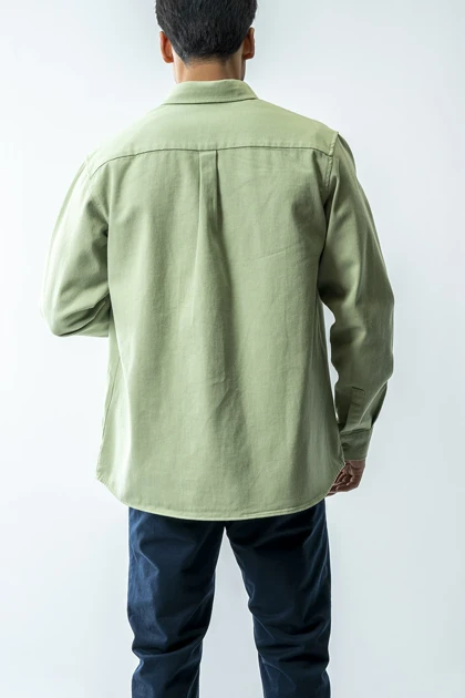 پیراهن آستین بلند برش‌دار کتان مردانه