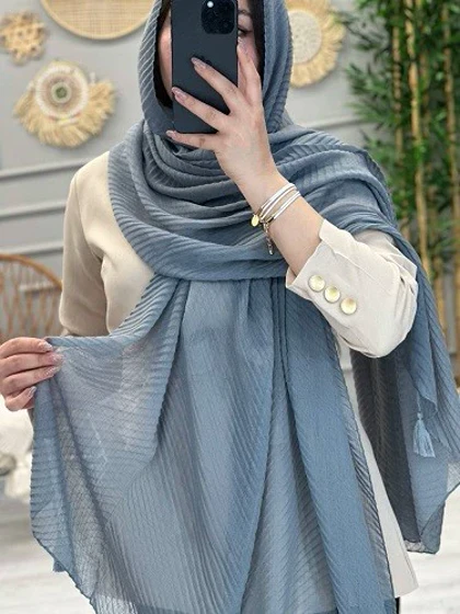 0252- شال لینن پلیسه