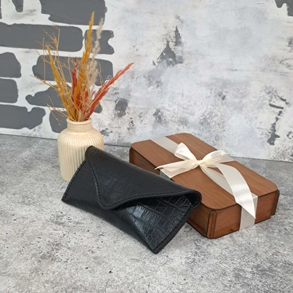 قاب عینک چرم طبیعی مدل ریبن