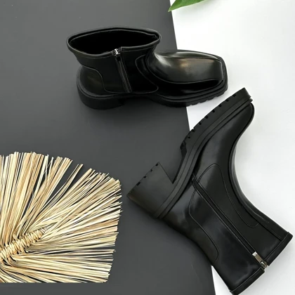 نیم بوت زنانه مدل 00034-Rose merry-Flat-Ankle-Boots