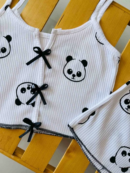 ست لباس راحتی تاپ و شورتک دخترانه و زنانه