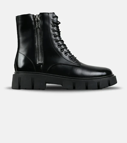 بوت مردانه چرمی مشکی ZARA مدل 7705