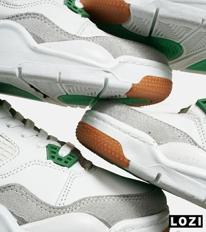کتانی ساق‌دار زنانه و مردانه سفید سبز Nike air jordan 4