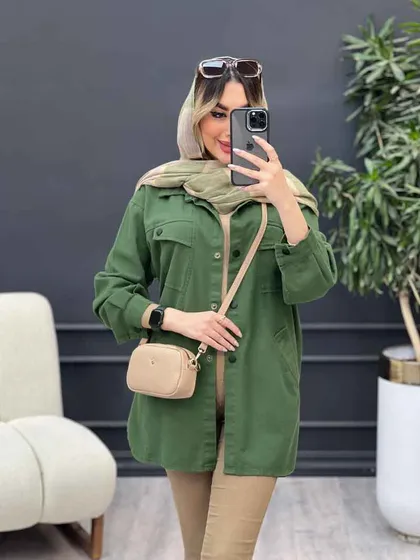 مانتو کتان مداد رنگی