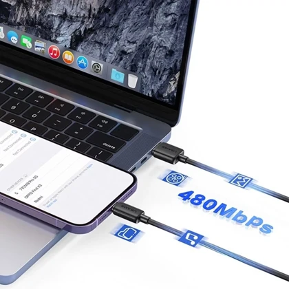 کابل لایتنینگ یوسامز USAMS مدل SJ689 جریان 2.4 آمپر 1.2 متر