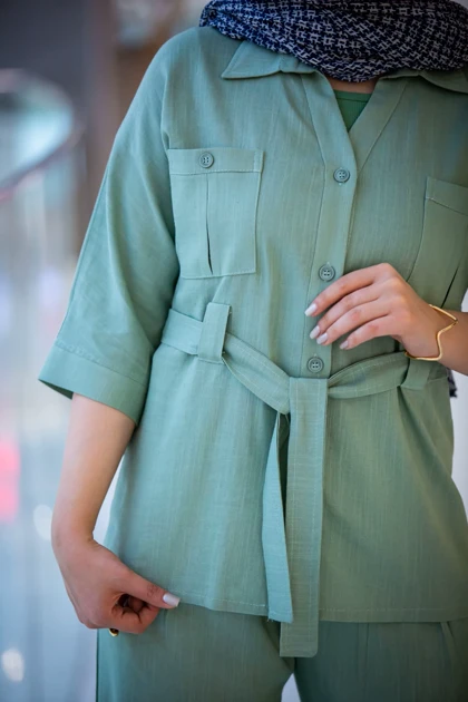 مانتو شلوار رایون دو جیب