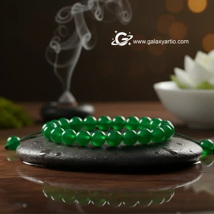 دستبند سنگ عقیق سبز