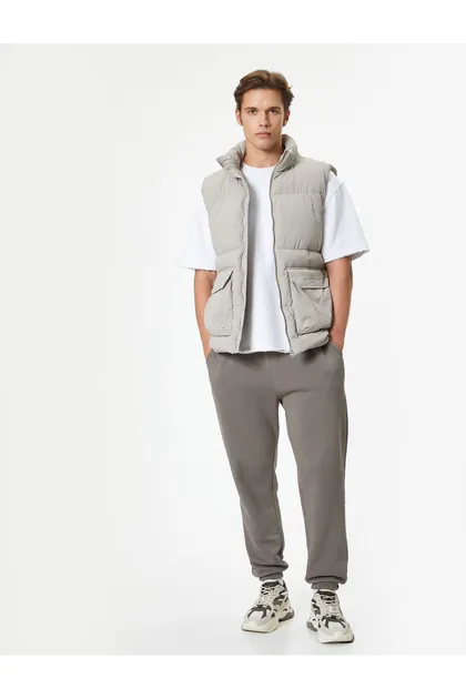 شلوار ورزشی Jogger با دور کمر توری و جزئیات جیب 5WAM40002MK