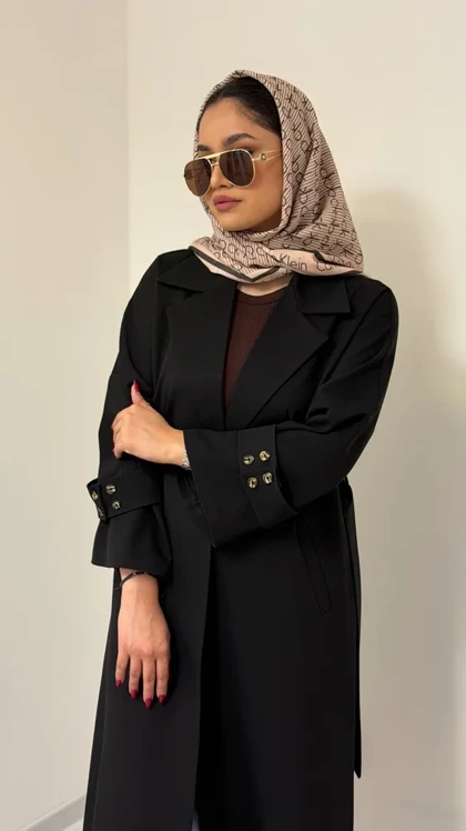 مانتو پشت دکمه مدل ژیکا