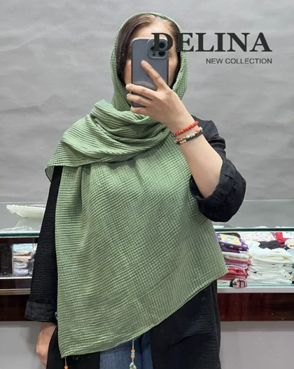 شال پلیسه مربعی نخی