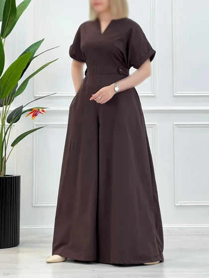سرهمی آستین کوتاه کمربندی زنانه