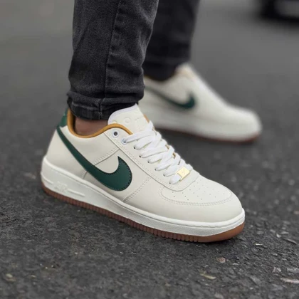 کتانی نایک ایرفورس سفید سبز سایز بزرگ کد 6256