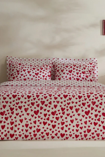 سرویس روتختی دو نفره Karaca Home مدل Amour Bliss پنبه - قرمز