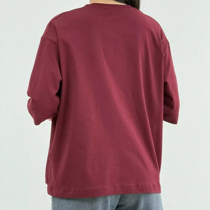 تیشرت باکسی زنانه یقه گرد دو رنگ