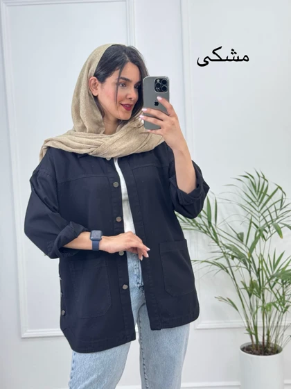 مانتو کتان جیب پایین آرنیکا