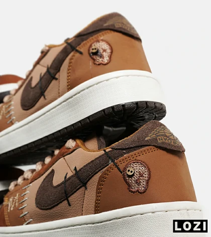 کفش کتانی مردانه و زنانه قهوه ای NIKE jordan Vodoo مدل 7018