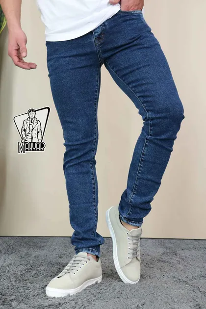 شلوار جین اسلیم آبی تیره