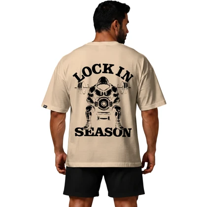 تیشرت مردانه زنانه اورسایز نخی 1991 Lock In Season مدل TS19110