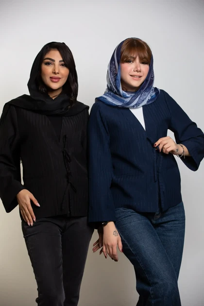 کت زنانه پاپیونی استریپ