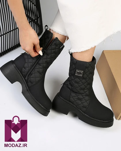 نیم بوت زنانه زمستانه آتریسا طرح لوزی miu miu