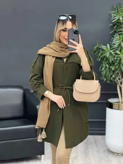 مانتو ژیله دار بغل سه دکمه