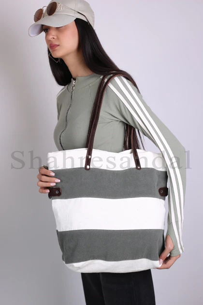 کیف دوشی زنانه کتان