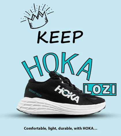 کفش کتانی مشکی سفید آبی HOKA