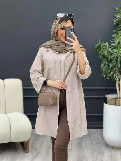 مانتو راه راه بغل سه دکمه
