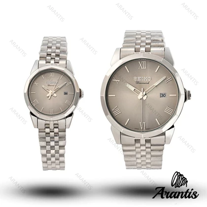 ساعت ست سیکو Diamond سیلور صفحه طوسی s-10188