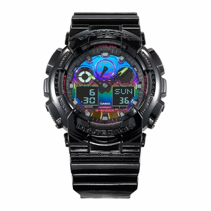 ساعت مچی مردانه کاسیو جی‌شاک (Casio G-Shock) مدل GA-100RGB-1ADR (طراحی گیمینگ و صفحه چندرنگ RGB)