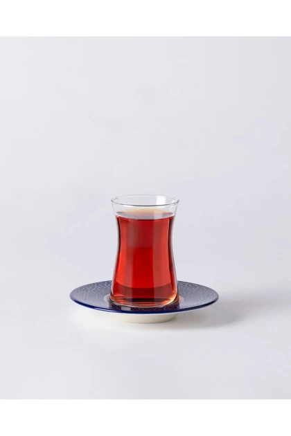 ست 6 تکه بشقاب چای Madame Coco مدل Luxe Elodie - آبی/سفید
