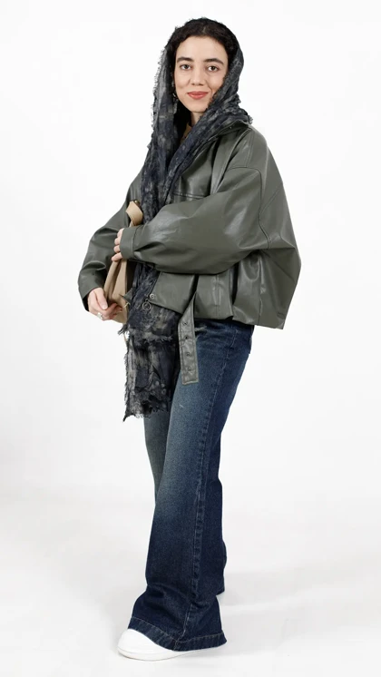 بامبر جکت چرم pull&bear