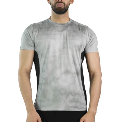 تیشرت ورزشی رانینگ مردانه مدل 9130 طوسی روشن