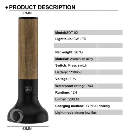 چراغ قوه SMILING SHARK کد SDT-02 آلومینیومی