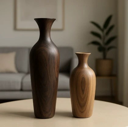 گلدان چوبی مینیمال