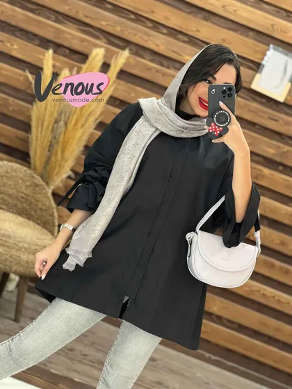 مانتو پوپلین آستین کش