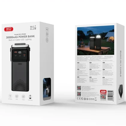 پاور بانک 30000 ایکس او XO مدل PR285 با توان 22.5 وات و چراغ