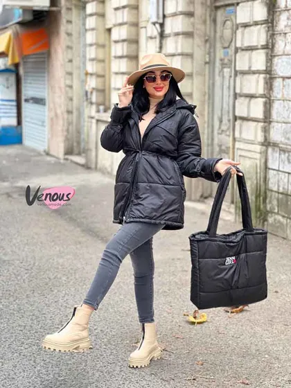 کاپشن کمرگت کیف دار