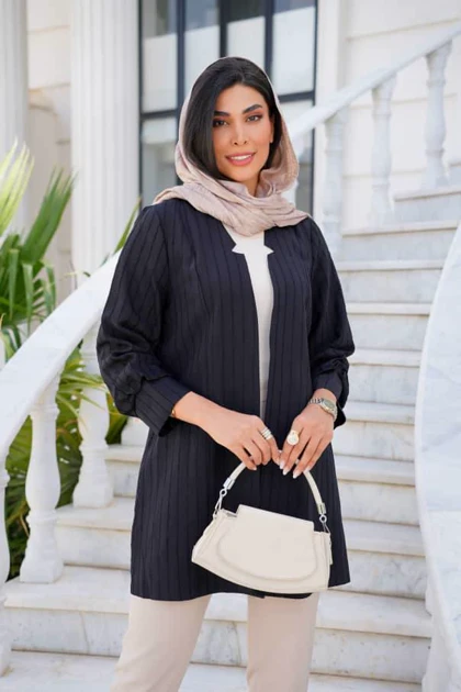 کت جلو باز غزن دار مدل پری