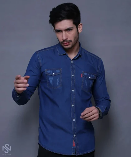 پیراهن جین سنگشور پارچه ترک کاور کش M_2XL
