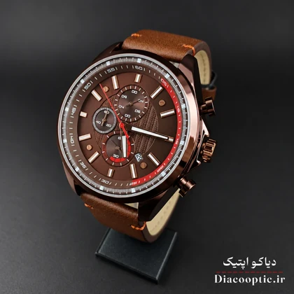 ساعت مچی مردانه اورجینال موتور ژاپن برند مینی فوکوس سه موتور مدل Mf0080G.01 بند چرم