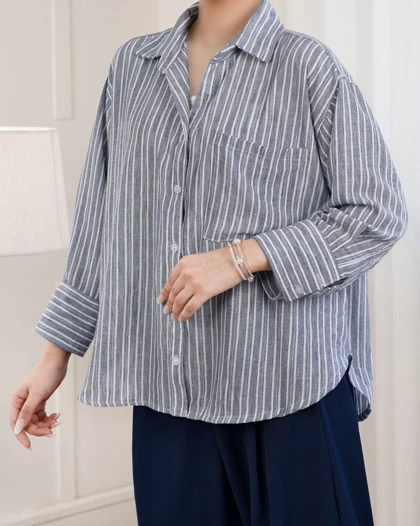 شومیز لینن سودا کد 29655