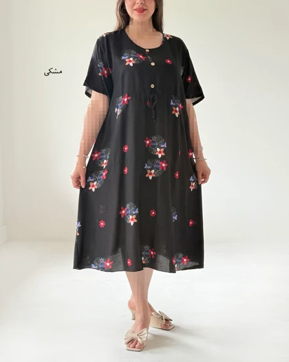 پیراهن نخی نسترن کد 1781