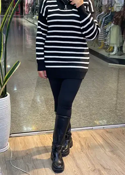 تونیک راه راه پهن