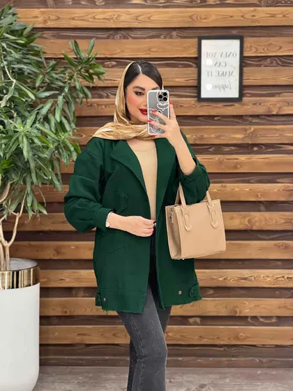 مانتو لینن جیب کج ریش دار