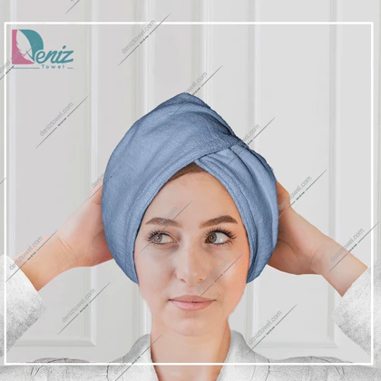 حوله سر طرح ساده مدل کلاه پیچ رنگ نقرابی تیره