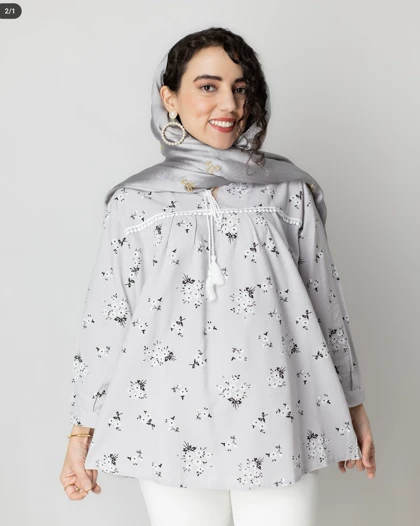 تونیک زنانه گل‌دار منگوله‌دار