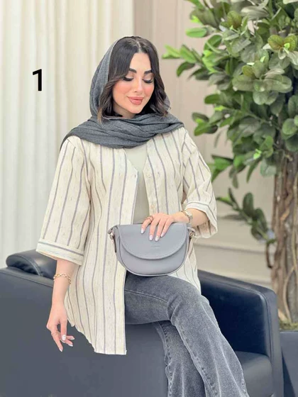 شومیز آستین پاکتی طرح دار