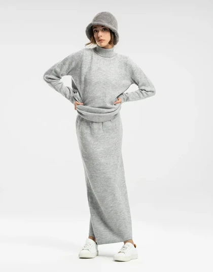 یقه اسکی دامن بافت